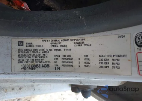 2005 Chevrolet Colorado Ls из США, поврежденный, VIN 1GCDS136058144366